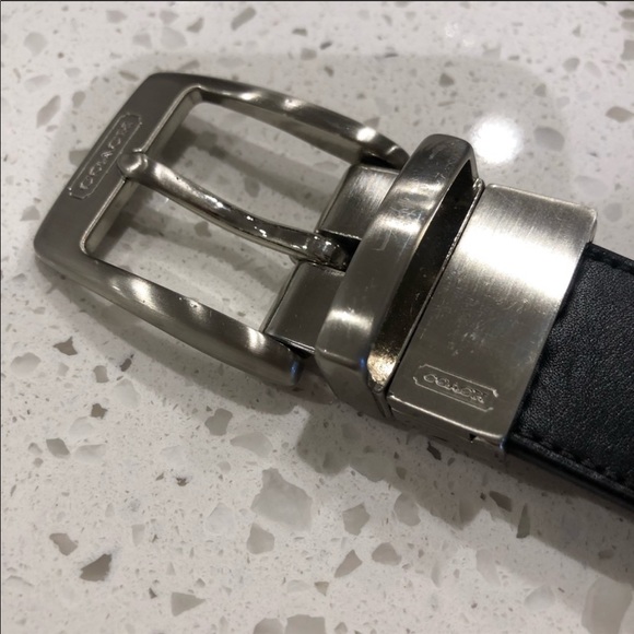 Unisex Black brown reversible leather coach belt - Picture 7 of 7